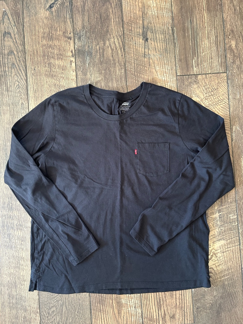Levi's Black Long-Sleeve Pocket Tee with Red Tab